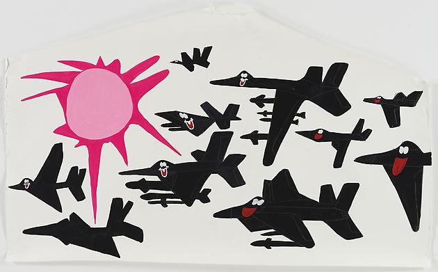 FB -n- S, 2008
Gouache & graphite on paper
27 1/4 x 45 inches 
SGI1436