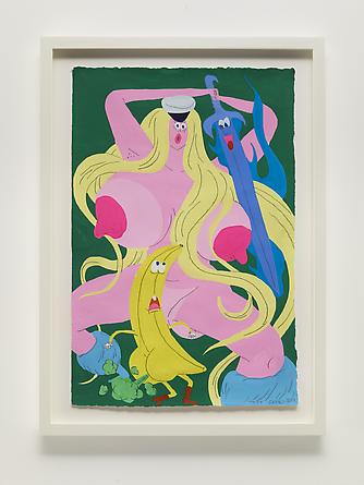 Flaming Sword of Jotunheimer and the Magical Banana, 2013
Gouache & graphite on paper
22 1/2 x 14 1/2 inches
Framed: 26 1/4 x 19 inches
SGI2667