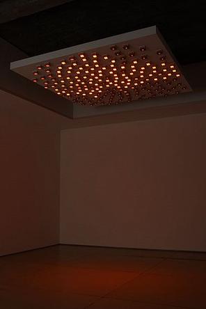 HIVE
2007
orange LEDs, wood, transformers, circuitry
96 x 96 x 4 inches
Unique
