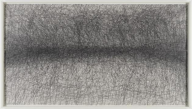 One Hour Blind Drawing
2008
Graphite on paper
59 3/4 x 108 inches
63 x 111 1/4 inches (framed)