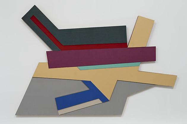 Frank Stella
Odelsk III (Polish Village #11), 1971
Acrylic and cloth on plywood
90 x 132 inches