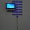 Electric Life Drawing
2009
Fluorescent light fixtures, black light bulbs, flat screen TV/DVD player, 
DVD, electrical hardware
39 x 44 x 9 1/2 in
Unique