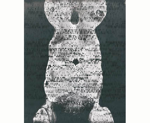 Ecce Femina-DNA somagram
1992 - 1995
bodyprint, gelatin silver photograph,  mixed media
72 x 53  cm