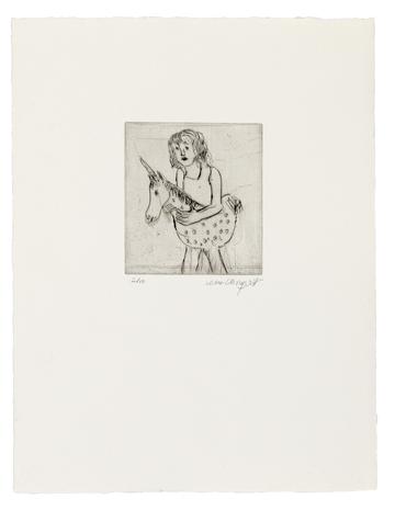 Flicka med enhörning
2016
drypoint
34 x 27 cm
Ed. 10

5000 SEK